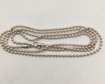 MADE in ITALY Sterling Silver Ball Chain Necklace NEW