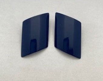 We Got the Beat 80s Earrings NAVY BLUE Stud VINTAGE