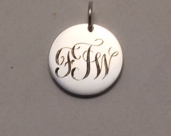 Hand Engraved FTW Sterling SILVER Charm Pendant NEW