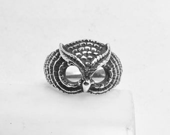 Sterling Silver Handmade OWL Ring Vintage NEW