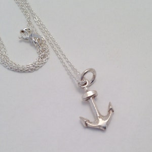 Sterling Silver Anchor Charm Pendant on Chain New Reproduction