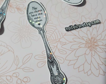 May You Always Have One More Spoon Holographic Vinyl Sticker | Spoonie Sticker, Chronic Illness Stickers, Disability Awareness