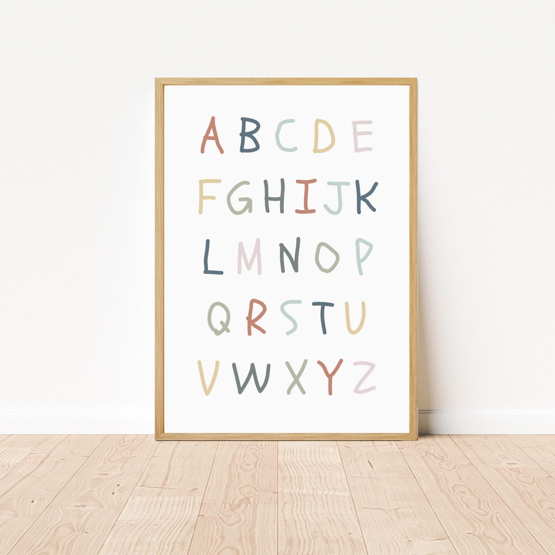 Alphabet Wall Art Print Nursery Decor Boy or Girl Baby Room Poster ...