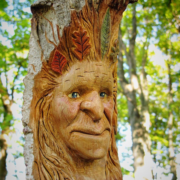 Female Wood Spirit  Hand Carved - Mother of the Forest