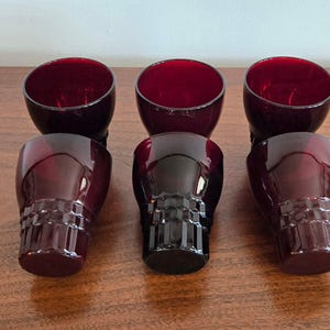 Set of 6 Vintage 1960's Anchor Hocking Royal Ruby Windsor 4" Tumblers