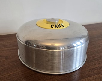 Vintage Kromex Aluminum and Yellow Cake Dome - Rare