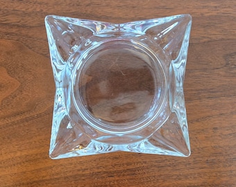 Vintage Clear Glass 6" Atomic Star Shaped Ashtray