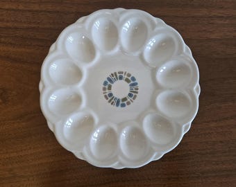Vintage MCM Canonsburg Temporama Deviled Egg Plate
