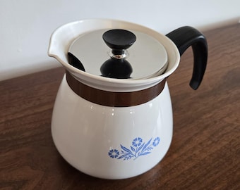 Vintage 1960's Corning Ware 2 Quart Blue Cornflower Teapot