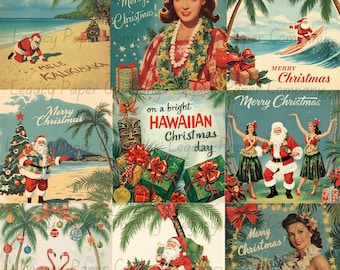 Mele Kalikimaka – Mid-Century Modern Hawaiian Christmas | Retro MCM Holiday Printable Art