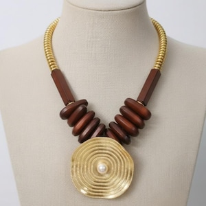 Boho Statement Pärlhalsband Handgjort Chunky Vintage Halsband för Kvinnor Trendiga Festsmycken Gåva Damaccessoar