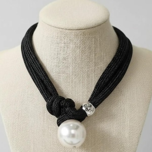 Statement Pendant Necklace Chunky Knot Necklace Black Statement Jewelry Vintage Style Bold Fashion Jewelry Unique Necklace For Women