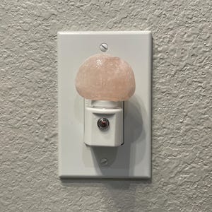Rose Quartz Gemstone LED NIght LIght with Light Sensor