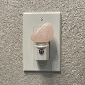 Rose Quartz Gemstone LED Night Light with Light Sensor