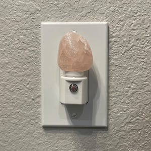 Rose Quartz Gemstone LED Night Light with Light Sensor