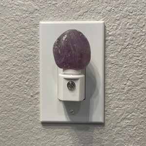 Amethyst Gemstone LED Night Light With Light Sensor