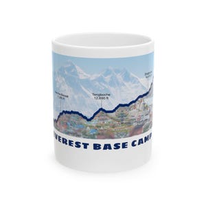 Everest Base Camp Elevation Profile Mug | Trek Map Ceramic Mug