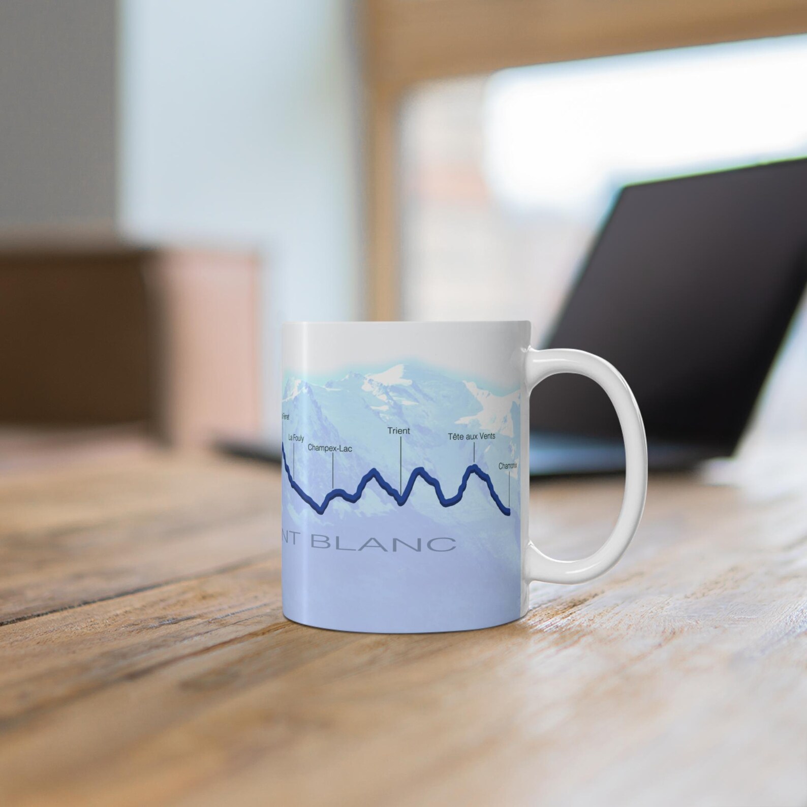 Tour Du Mont Blanc Elevation Profile Mug 11oz, Hiking Coffee Cup ...