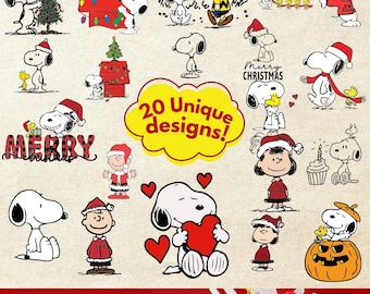 Charlie Brown Christmas SVG | Snoopy Christmas SVG | Peanuts Holiday PNG | Winter Cut Files | Cricut & Silhouette