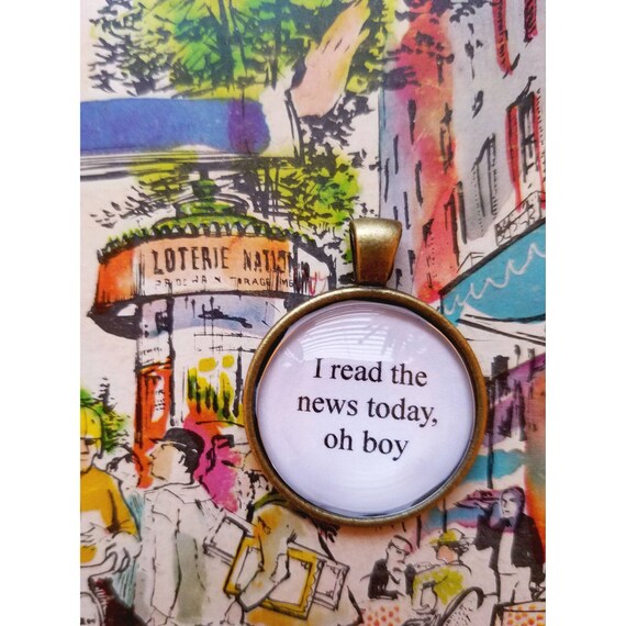 A Day In The Life Beatles Lyric Quote Necklace I Read The Etsy