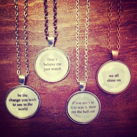 CUSTOM lyric word quote necklace Etsy