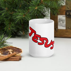Jesus text - White glossy mug