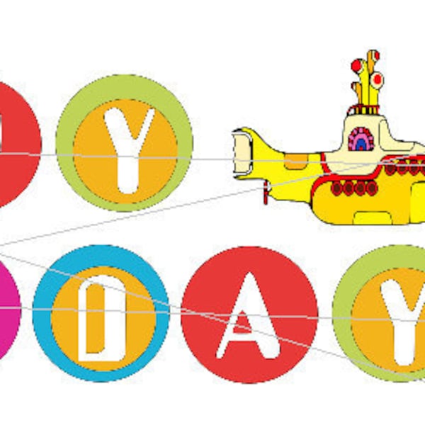 Printable Beatles Happy Birthday Banner Party Decorations