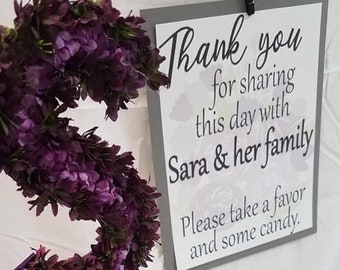 Lila Lavendel Blumen Brautparty Danke Bevorzugung Zeichen