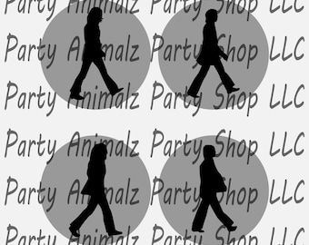 Printable Beatles Walking Abbey Road Cupcake toppers Party Decorations