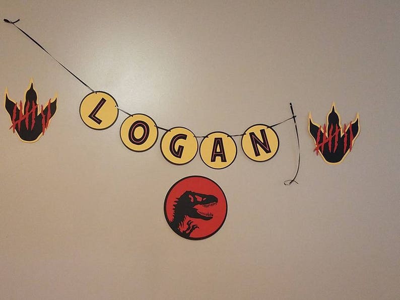 4 in 1 printable jurassic park happy birthday banner plus etsy