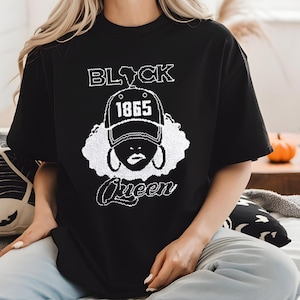 Schwarze Königin Shirt, Frauen Empowerment, schwarze Mädchen Magie, schwarze Frau, Afro Frau, schwarzes Mädchen, Girl Boss, Strass, Bling T-Shirt