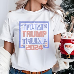 Trump 2024 Rhinestone Bling Shirt, President Trump T-shirt, Trump Christmas Sweatshirt, Funny Trump Tee, MAGA Republican Christmas Gift