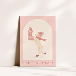Weihnachtskarte Merry Wuffmas | Loha Design | lustige Weihnachtskarte mit Hund, Postkarte für Hundefans und Dog-Mums
