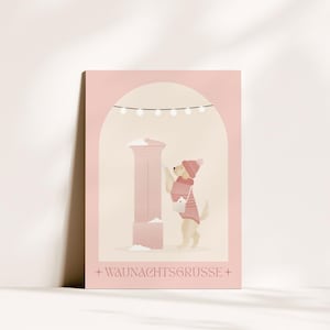 Weihnachtskarte Waunachtsgrüße | Loha Design | lustige Postkarte zu Weihnachten mit witzigem Spruch, Pudel Illustration für Hundefans