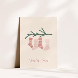 Weihnachtskarte Frohes Fest | Loha Design | Schlichte Postkarte zu Weihnachten – Grußkarte zum Advent für Familie, Freunde und Kollegen