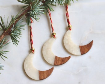 Crescent Ornament, Bohemian Christmas,  Christmas Ornaments