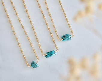 Rough Turquoise Nugget Necklace