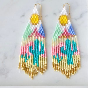 Beaded Desert Sunset Earrings image 2