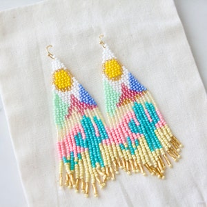 Beaded Desert Sunset Earrings image 1