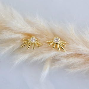 CZ Starburst Earrings - Hypoallergenic, Sterling Silver