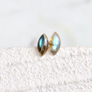 Labradorite Stud Earrings - Marquise