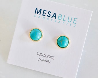 Howlite Turquoise Stud Earrings