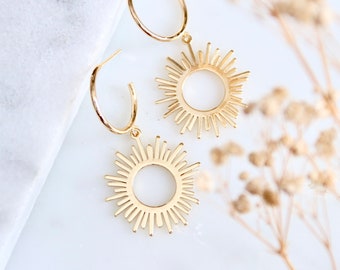 Sun Hoop Earrings