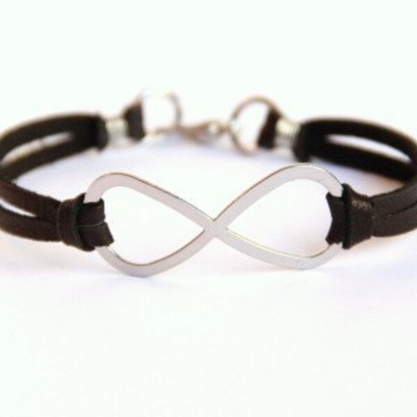 Infinity - Black Leather and Silver Clasp -- LAST ONE