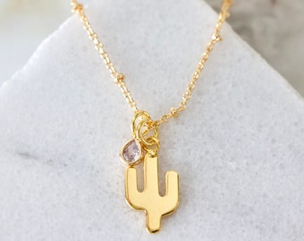 CZ Cactus Necklace