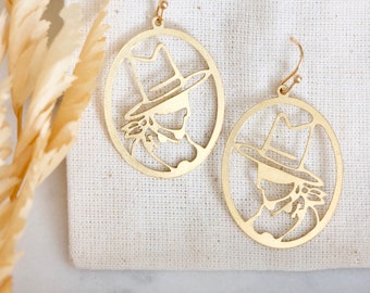 Brass Cowgirl Earrings