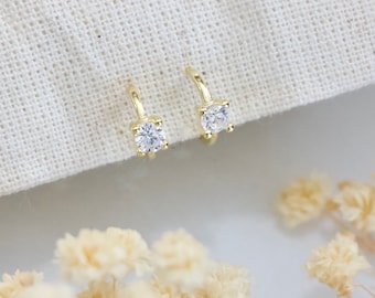 Zircon Tiny Huggie Hoop Earrings