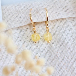 Citrine Drop Huggie Earrings