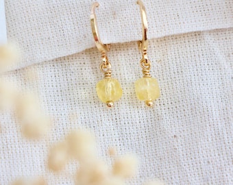 Citrine Drop Huggie Earrings