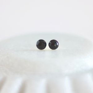 Onyx Stud Earrings - Faceted Round